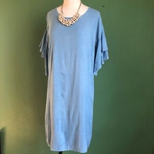 Denim Chambray Shift Dress